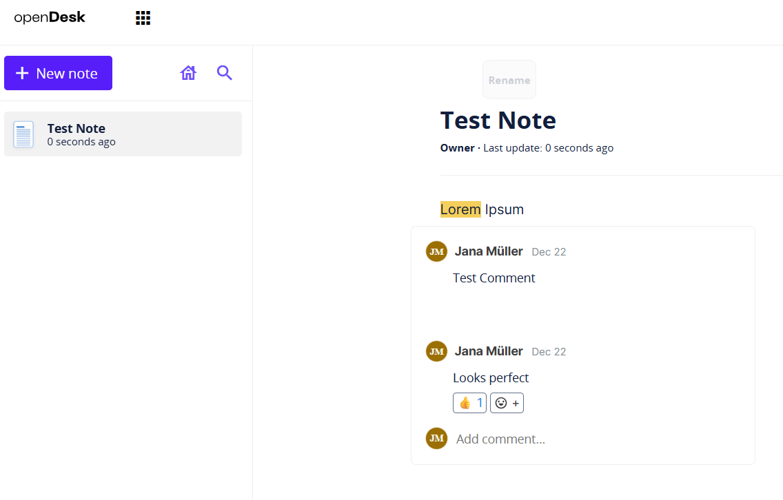 New comment feature in Notes