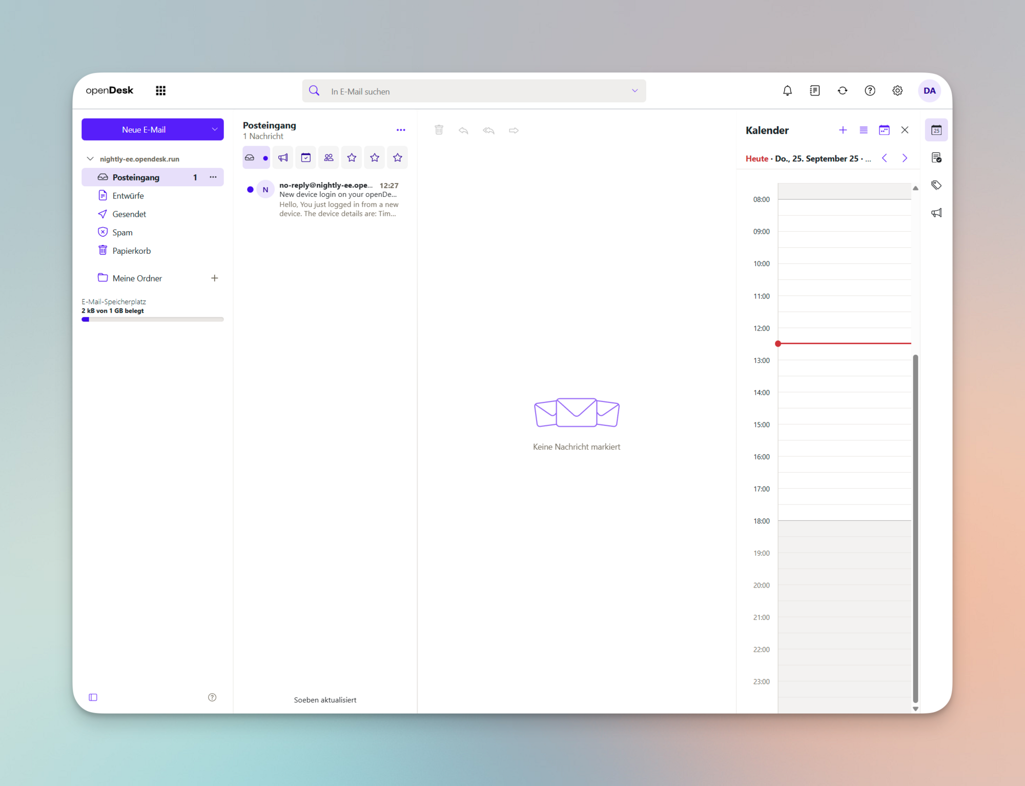 Inbox in openDesk 1.8